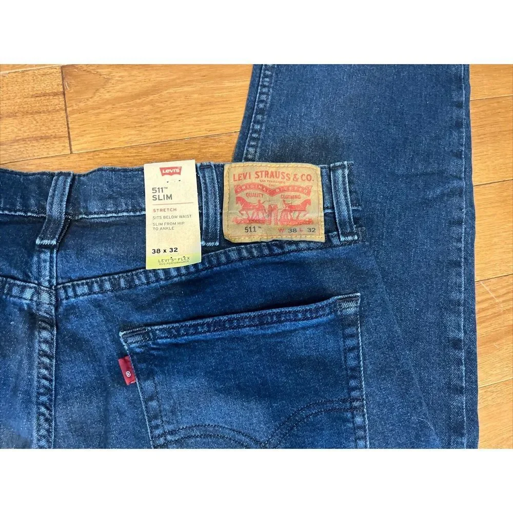 men's Levi's 511 Slim Fit Flex ECO Stretch Jeans Pants 38 x 32 NEW